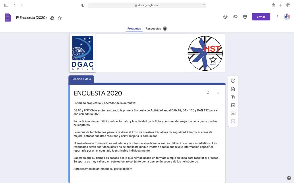 HST Chile lanza encuesta con el patrocinio de DGAC